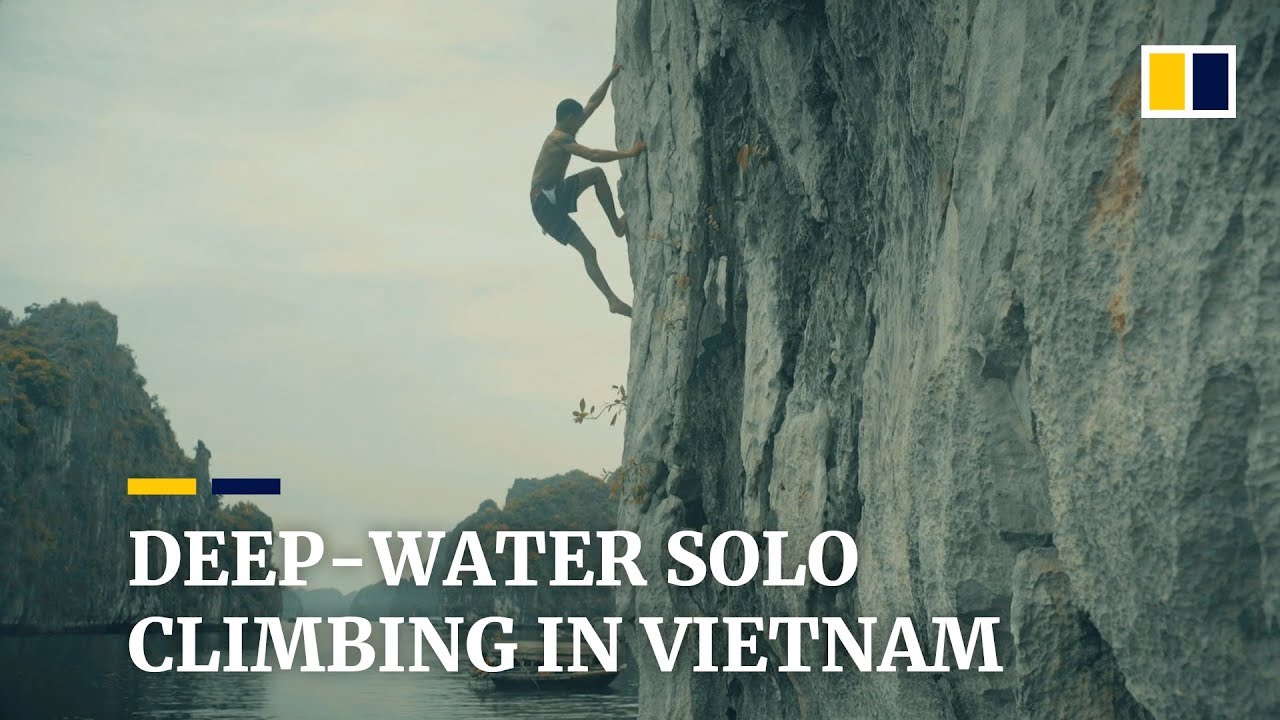 Deep-water solo climbing at Vietnam’s Ha Long Bay
