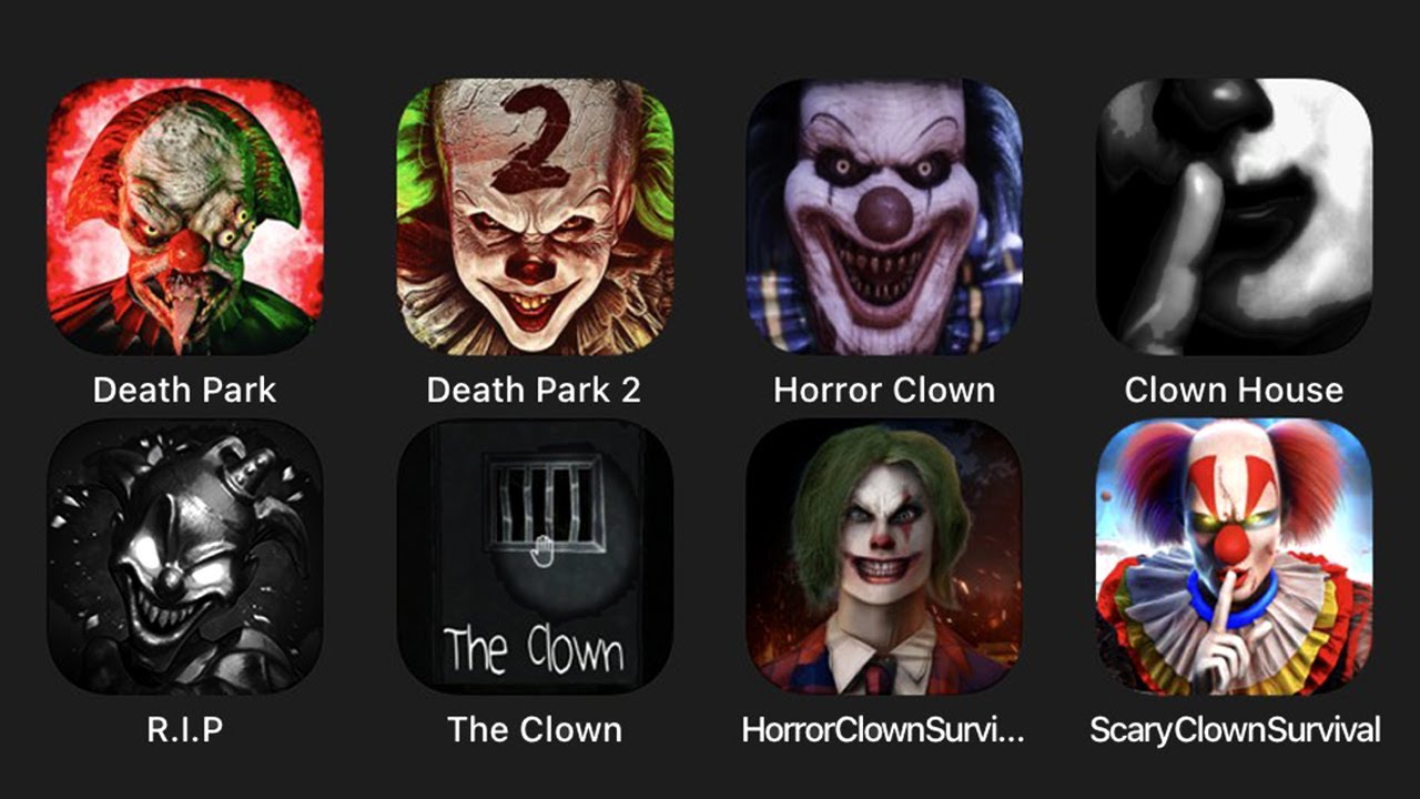 Death Park, Death Park 2, Horror Clown, Clown House, R.I.P, The Clown, Horror Clown Survival Island