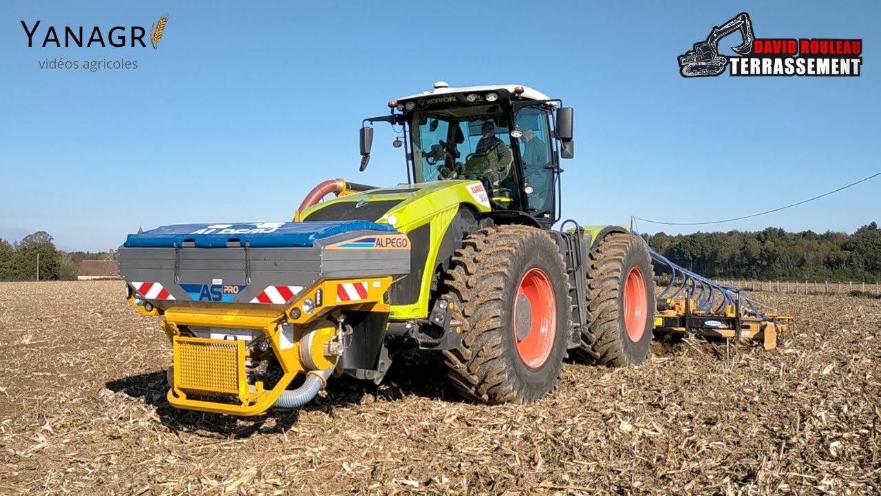 🇫🇷SEMIS DE BLÉ AVEC CE XERION 4000 ! David Rouleau TERRASSEMENT