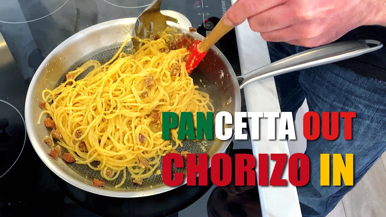 CHORIZO Pasta Carbonara - Creamy Spicy TASTY!
