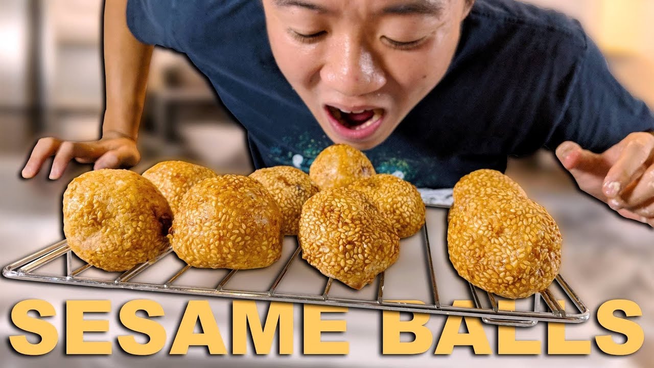 Sesame Balls With Plum Filling (Jian Dui)