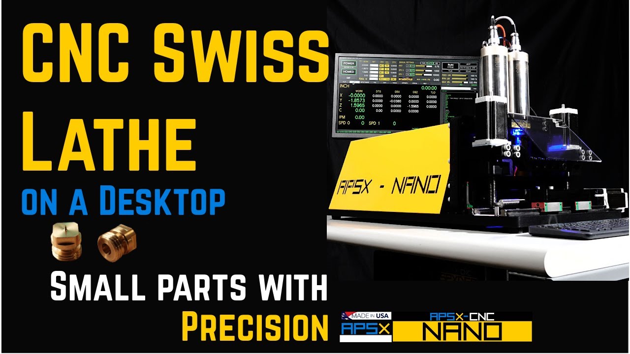 APSX-NANO CNC Swiss Lathe on a Desktop