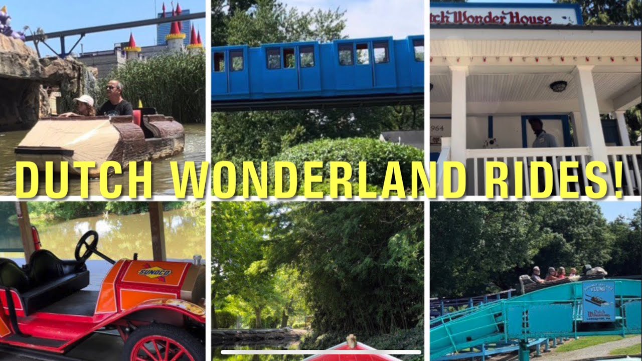 Dutch Wonderland Rides! Front Row POVs. Dutch Wonder House, Train, Gondola, Monorail, Cars & More!