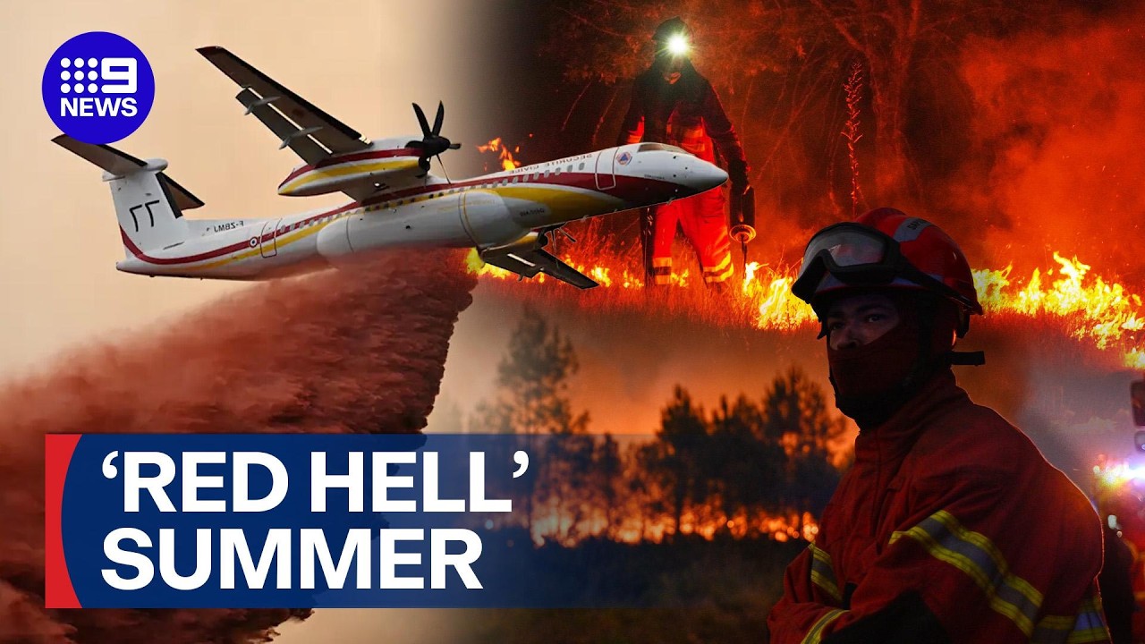 Thousands evacuate as 'apocalyptic' wildfires creep closer to major French city | 9 News Australia