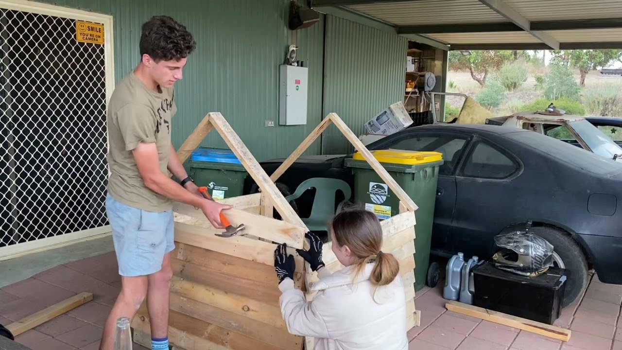 Dog house build from free pallets in 5 minutes!