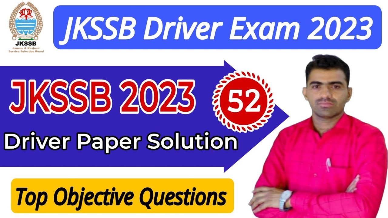 Set 52 || Jkssb Driver Paper 2023 Solution || jkssb Driver Exam 2023 || Previous Year Question Paper