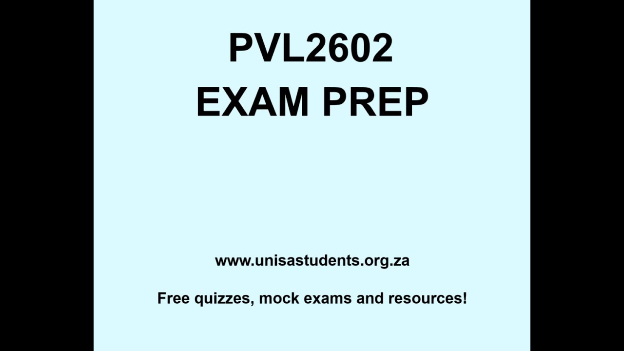 PVL2602 Exam Prep Session