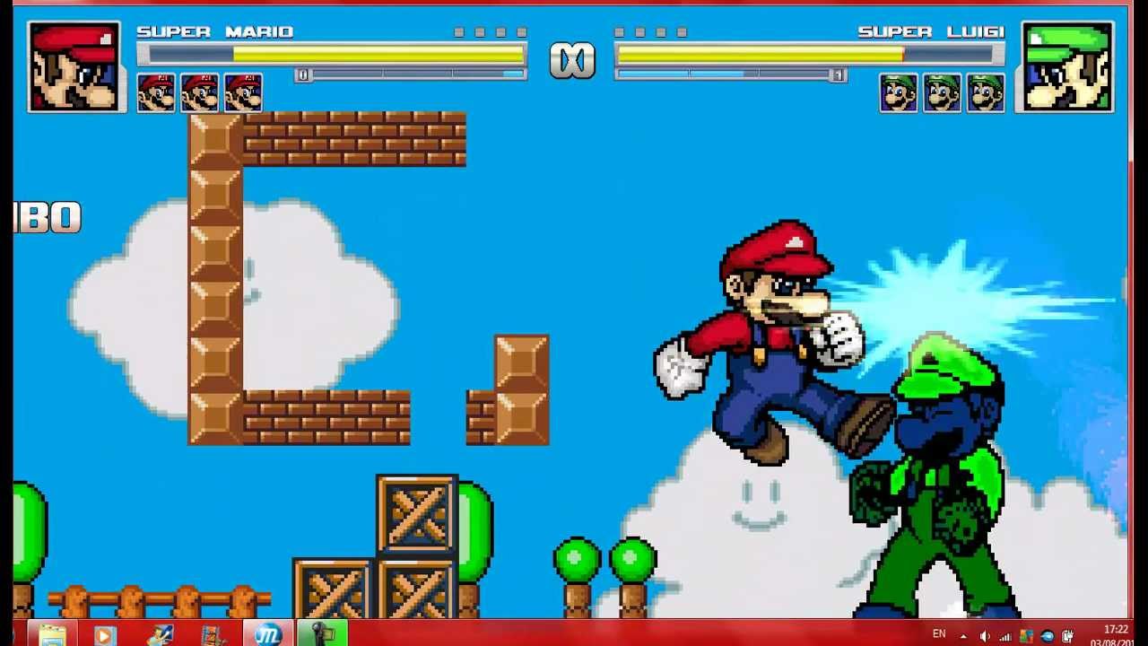 Mugen Super Mario 4 Different Versions vs Super Luigi 4 Different Versions