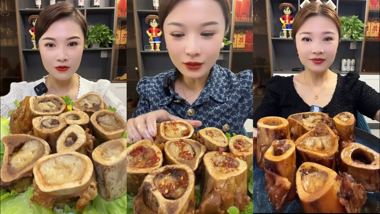 ASMR MUKBANG CHINA EAT BEEF BONE MARROW, THÁNH ĂN TUỶ XƯƠNG CAY, 吃牛骨髓, 골수를 먹다 #318