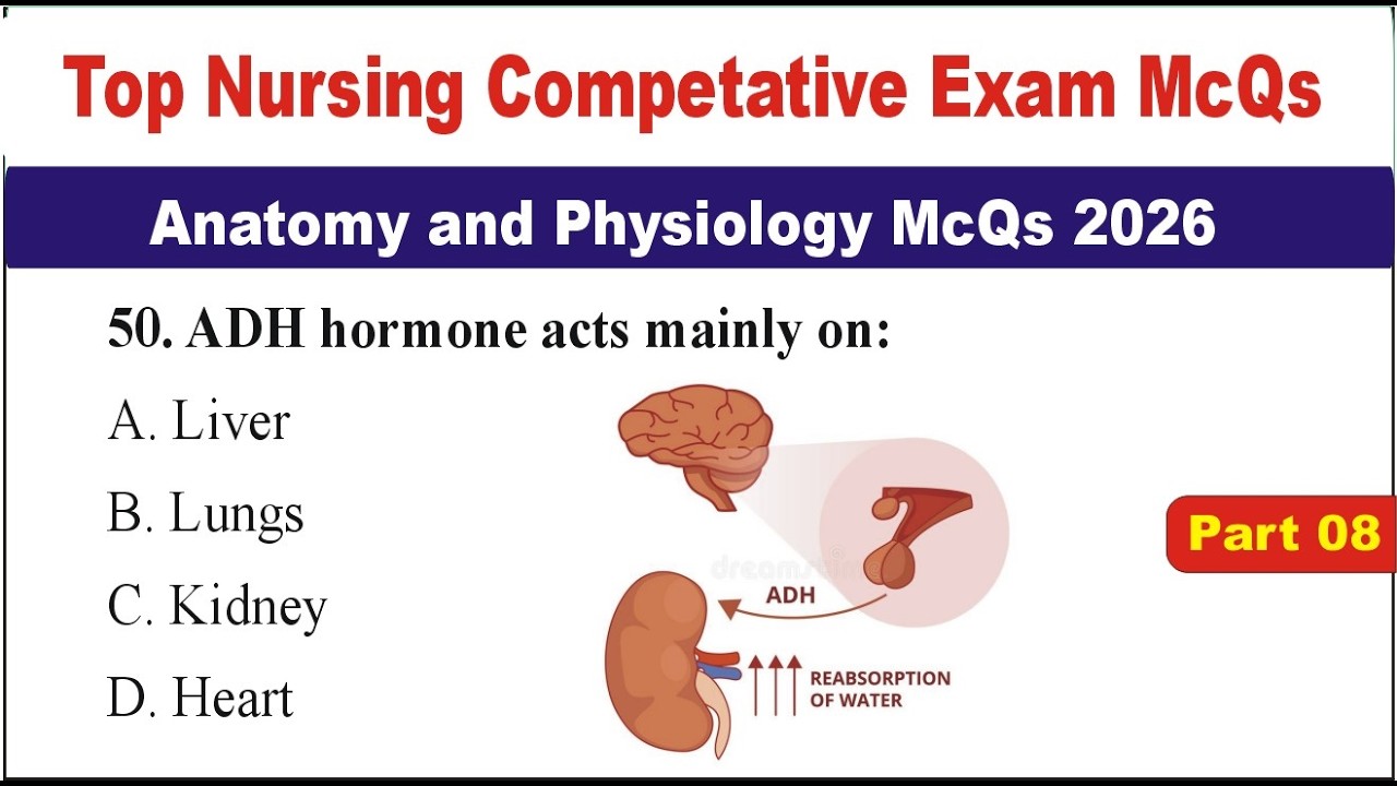 Top Nursing Competitive Exam MCQs 2026 | Anatomy & Physiology | RRB, AIIMS, BSc Nursing