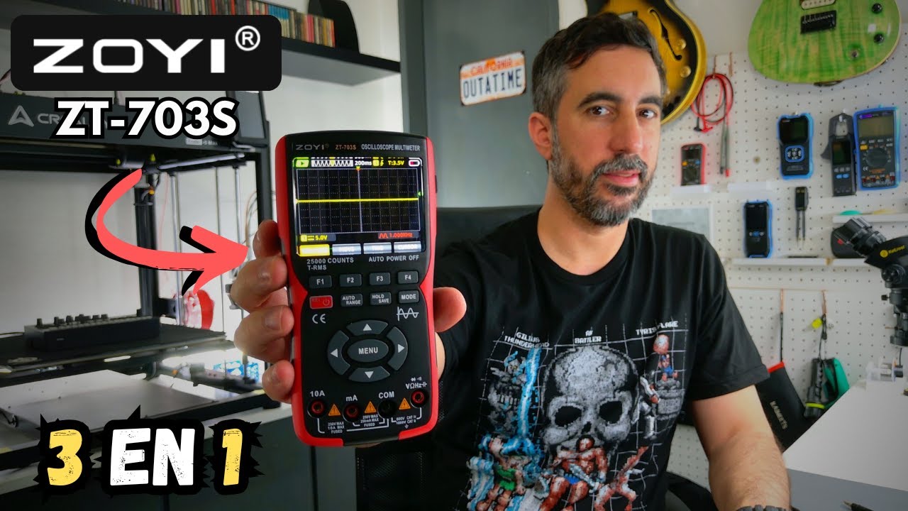 Zoyi ZT-703S: Osciloscopio 50 mhz (doble canal), Multimetro y Generador de señal