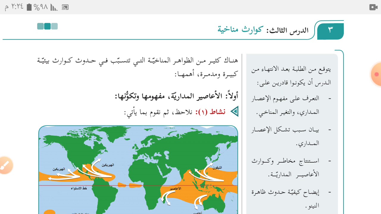 الأعاصير المدارية - أ. أسماء عبد العظيم مشتهى - منهج توجيهي