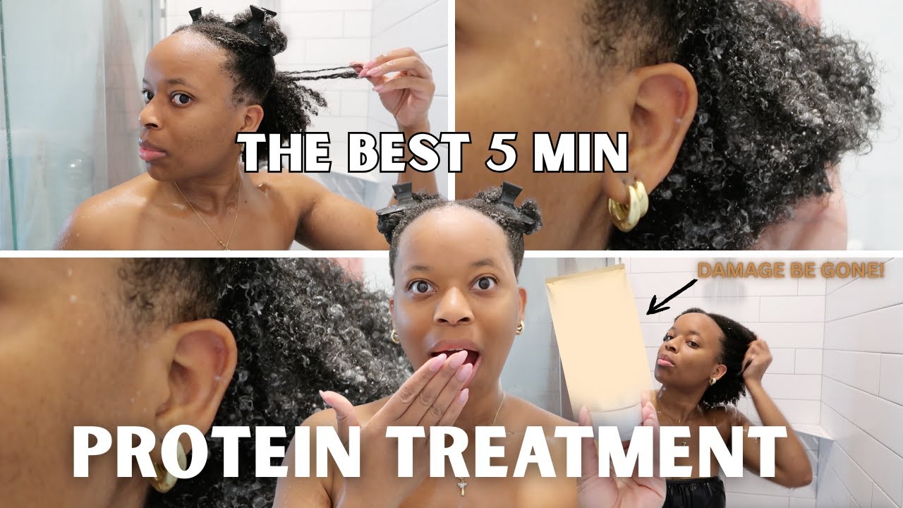 Easy 5 Min Protein Treatment for Damaged Hair | How To Get Stronger Type 4 Curls