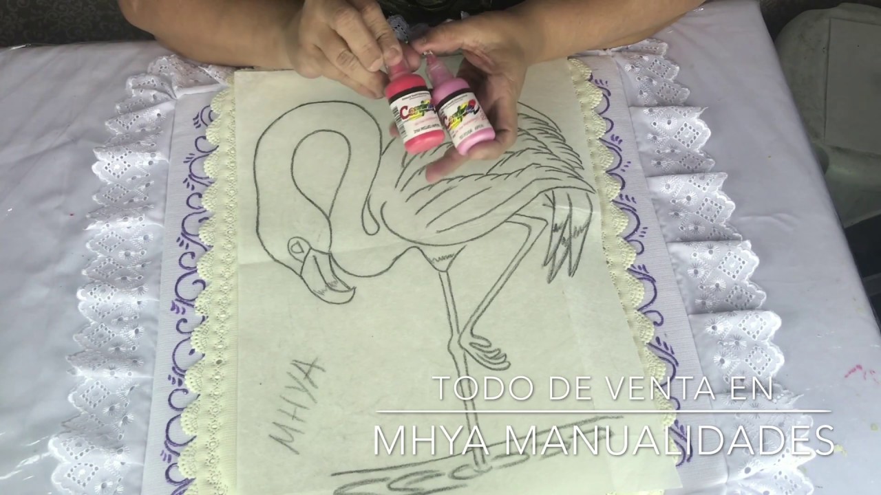 TUTORIAL DE PINTURA EN TELA//Como transferir un diseño en tela bondeada por Miss Dorylu
