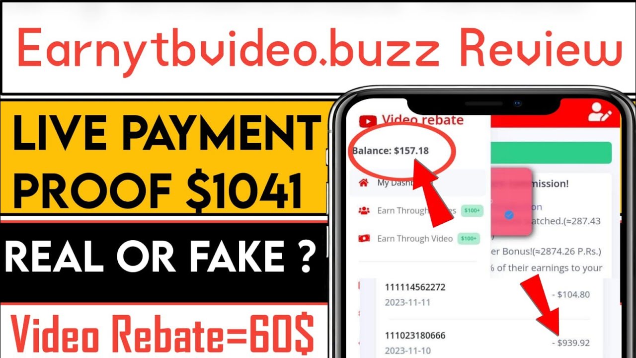 Earnytbvideo .buzz payment proof ll Earnytbvideo .buzz real or fake ll video Rebate  real or fake ll