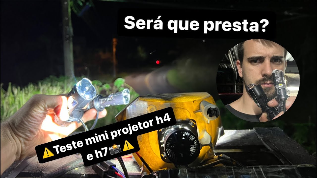 Teste na prática ,Projetor h4 e projetor h7 X led h7 30000lm.  Será que presta os famosos projetores