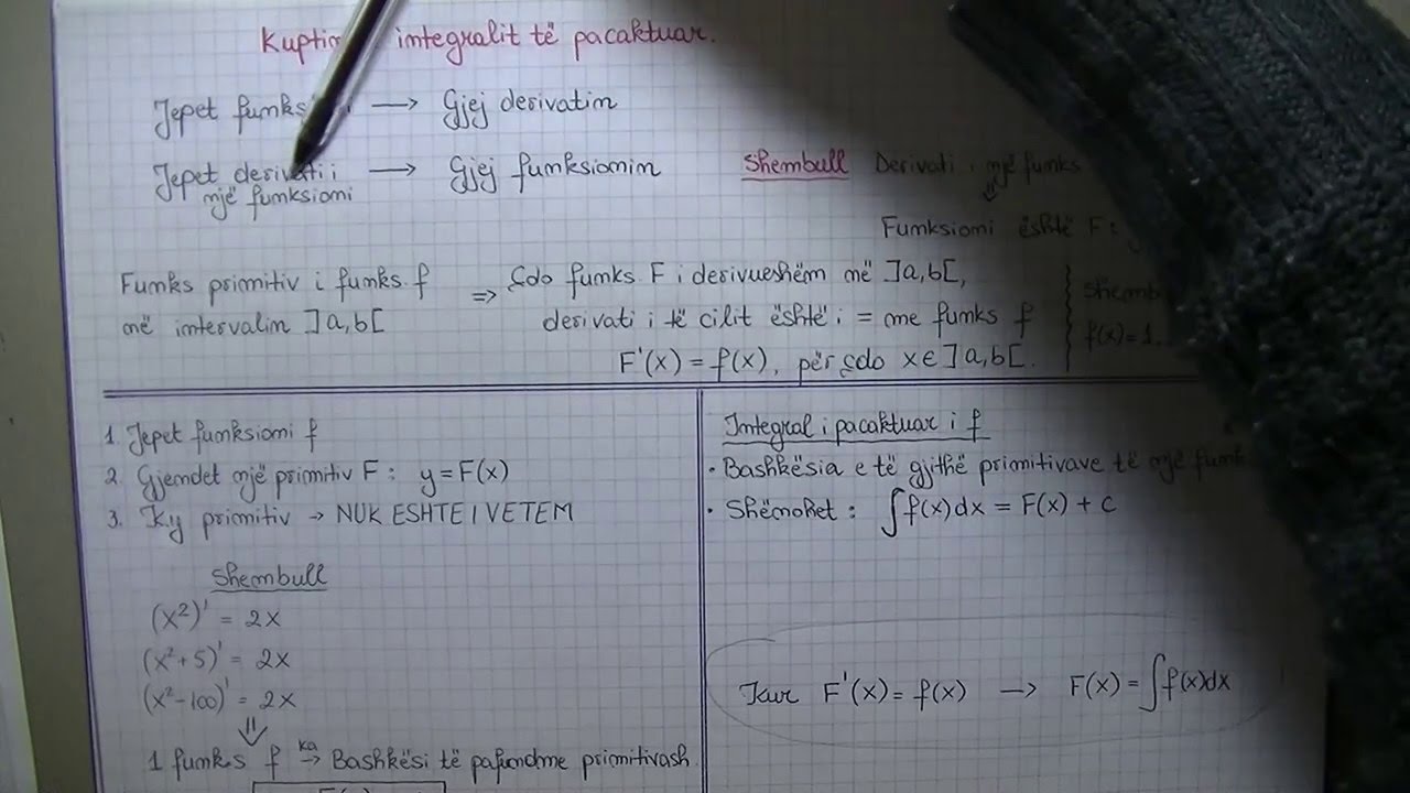 Kuptimi  i integralit të pacaktuar