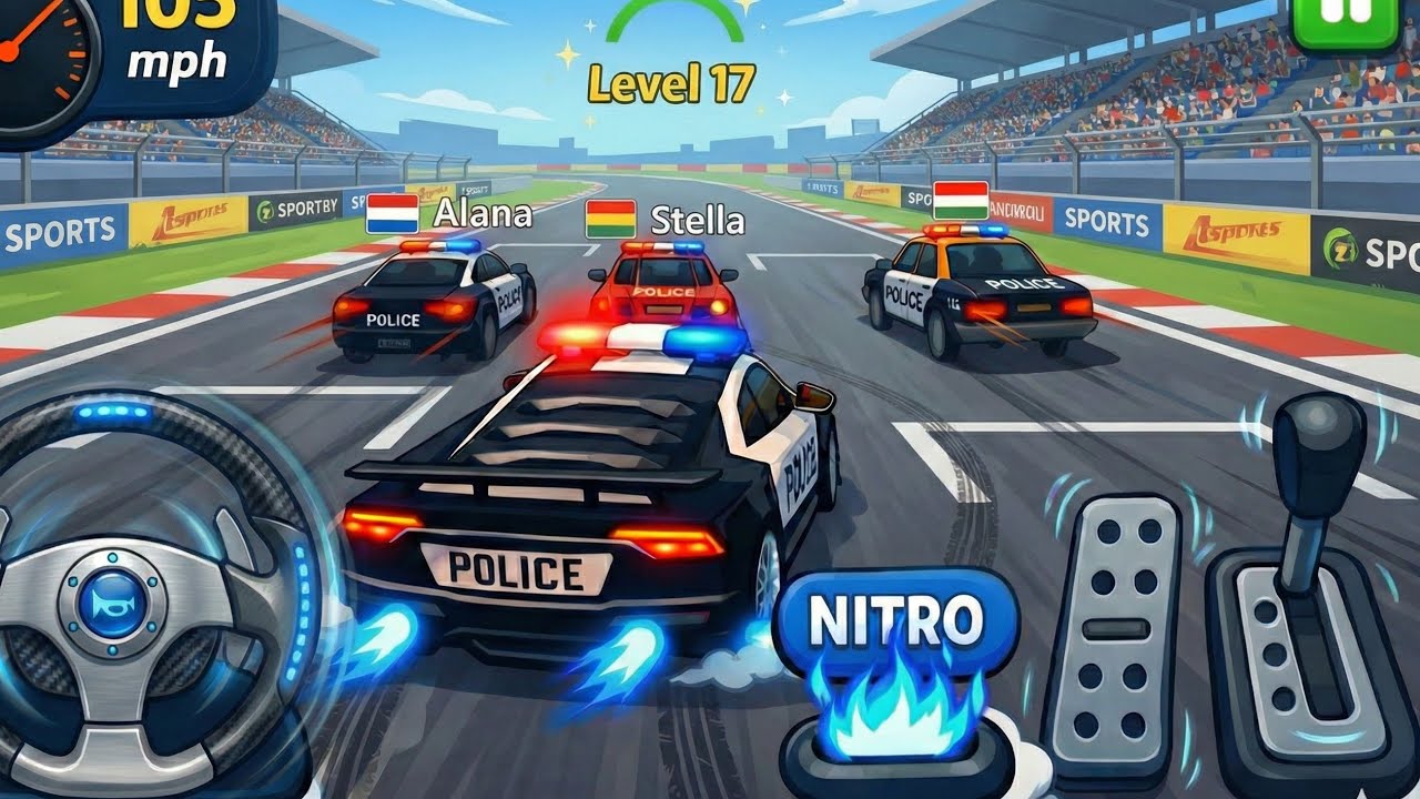 Police Car Chase Simulator 3D - Real City Cop Pursuit Android Gameplay #8 | Skeleton Play