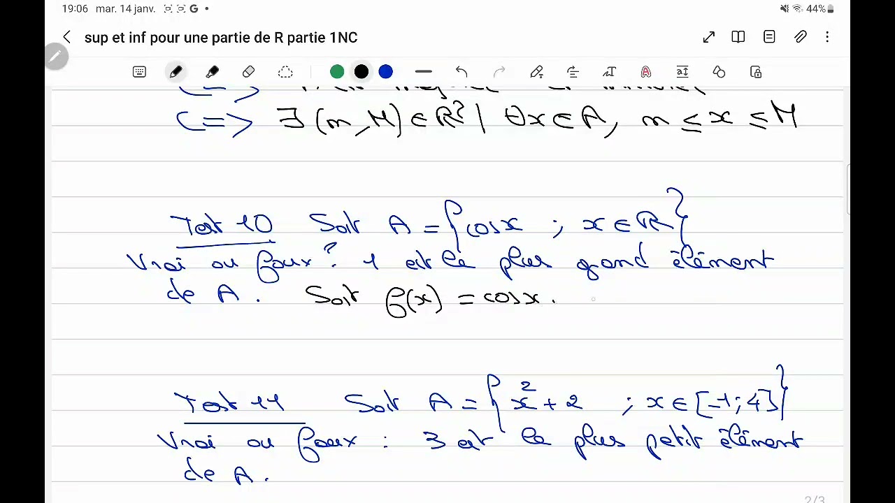 Vidéo 1 sup et inf