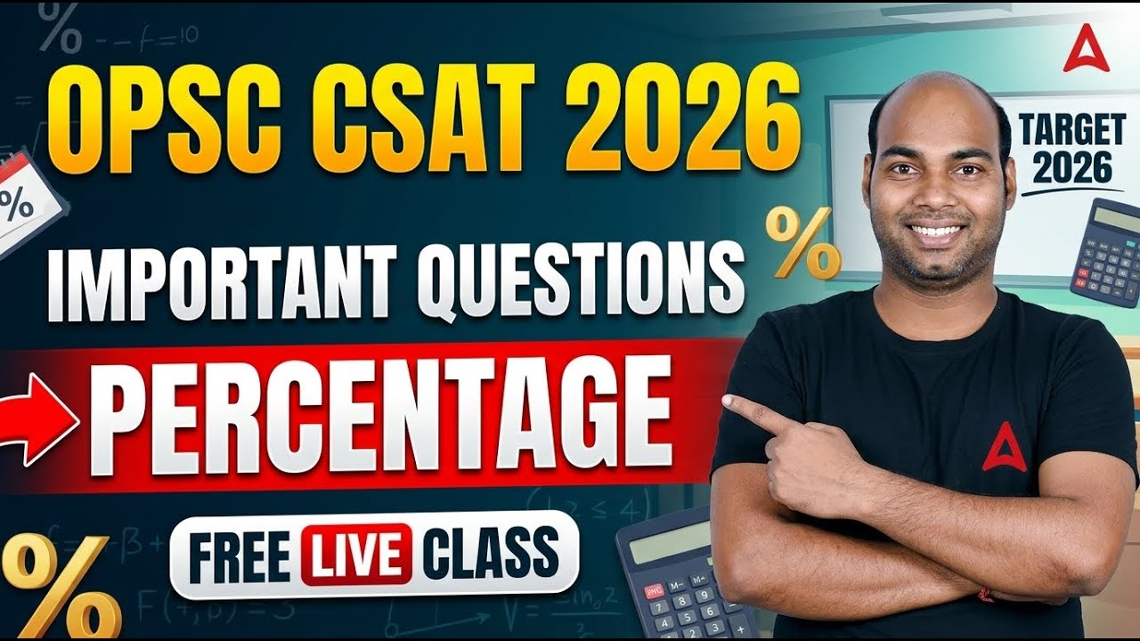 PSC CSAT 2026 | Important Questions | Percentage | By Manas Sir | Adda247 OPSC