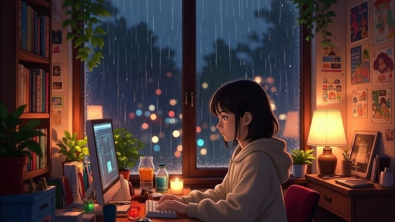 Rainy Night Lo-Fi 🌧️ Calm Piano & Strings for Focus, Study, Relax & Sleep