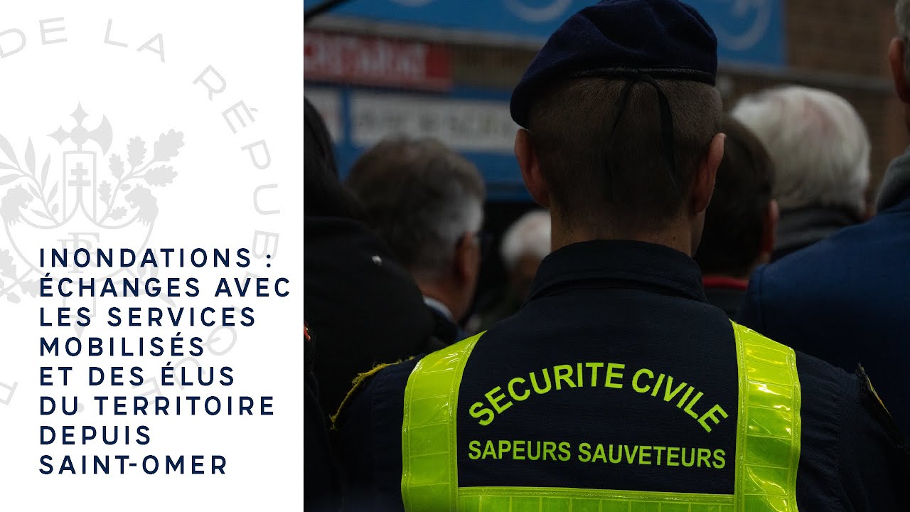 Inondations : échanges avec les services mobilisés et des élus du territoire depuis Saint-Omer.
