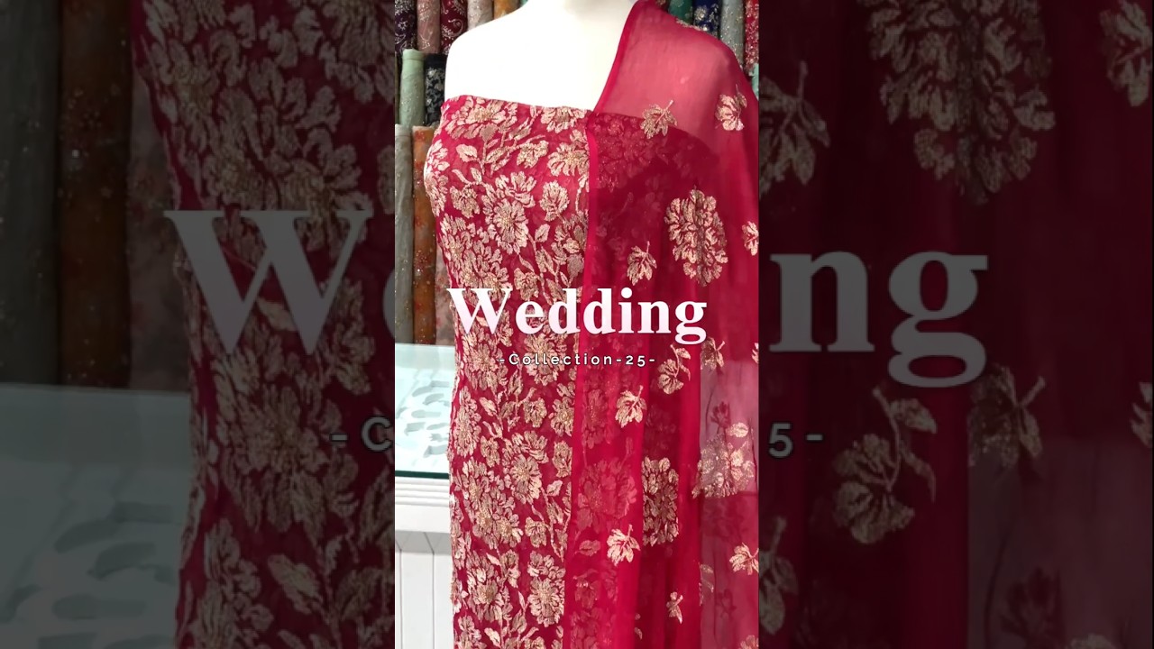 Wedding Collection -25 | Handmade suite #purechiffon #bareeze #unstitchedfabric