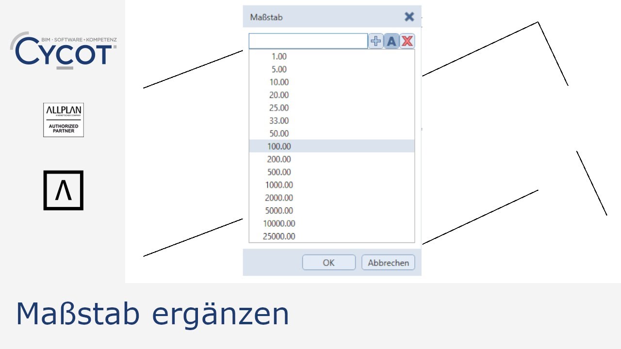 Maßstab in Allplan ergänzen