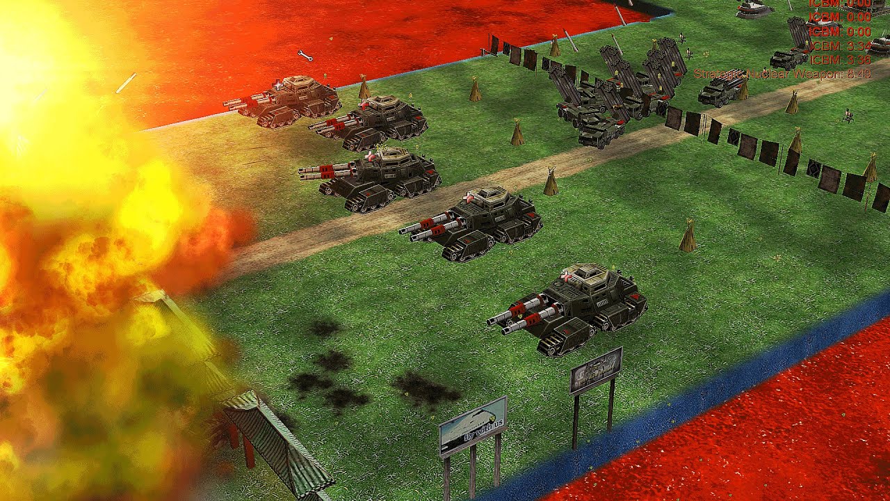 1 ядерная бомба Китая против 5 китайских танков - Command & Conquer Generals Apocalyptic