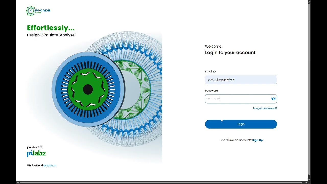 Pi-CADS Platform Overview | EV & Motor Design – Quick App Glimpse
