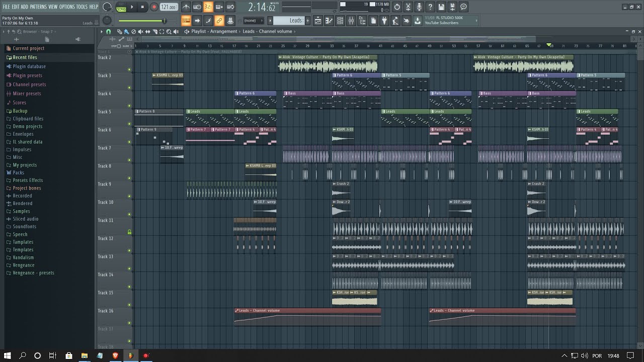 Alok & Vintage Culture - Party On My Own (Full Remake) [FREE FLP]