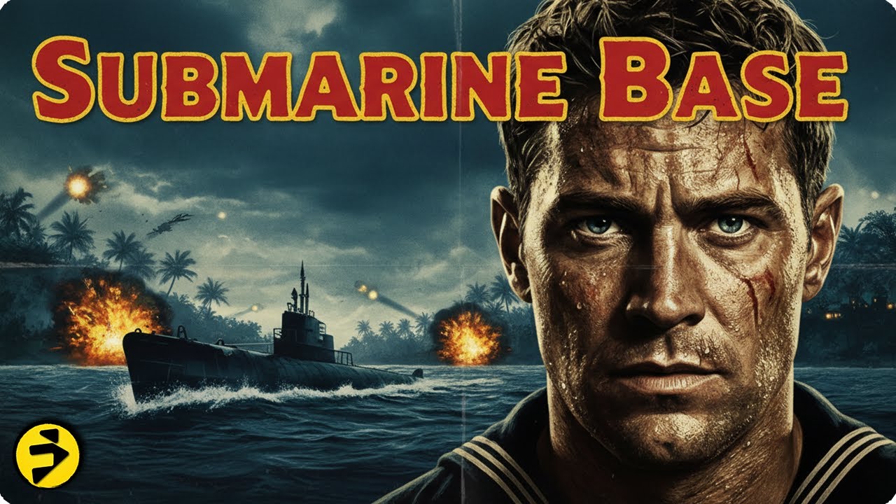 SUBMARINE BASE | Shipwrecked on an Island Hiding a Deadly Secret | Full Classic WWII Action Movie
