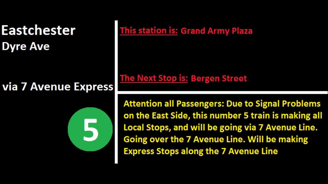 5 Train Announcements (via 7 Avenue Express)