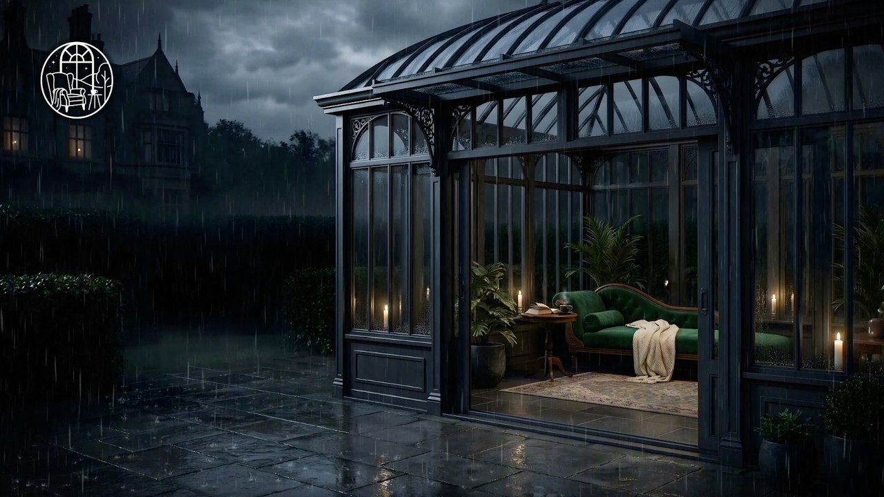 Rain Sounds on Glass Roof | Sleep Safe (No Thunder, No Music) | 3 Hours