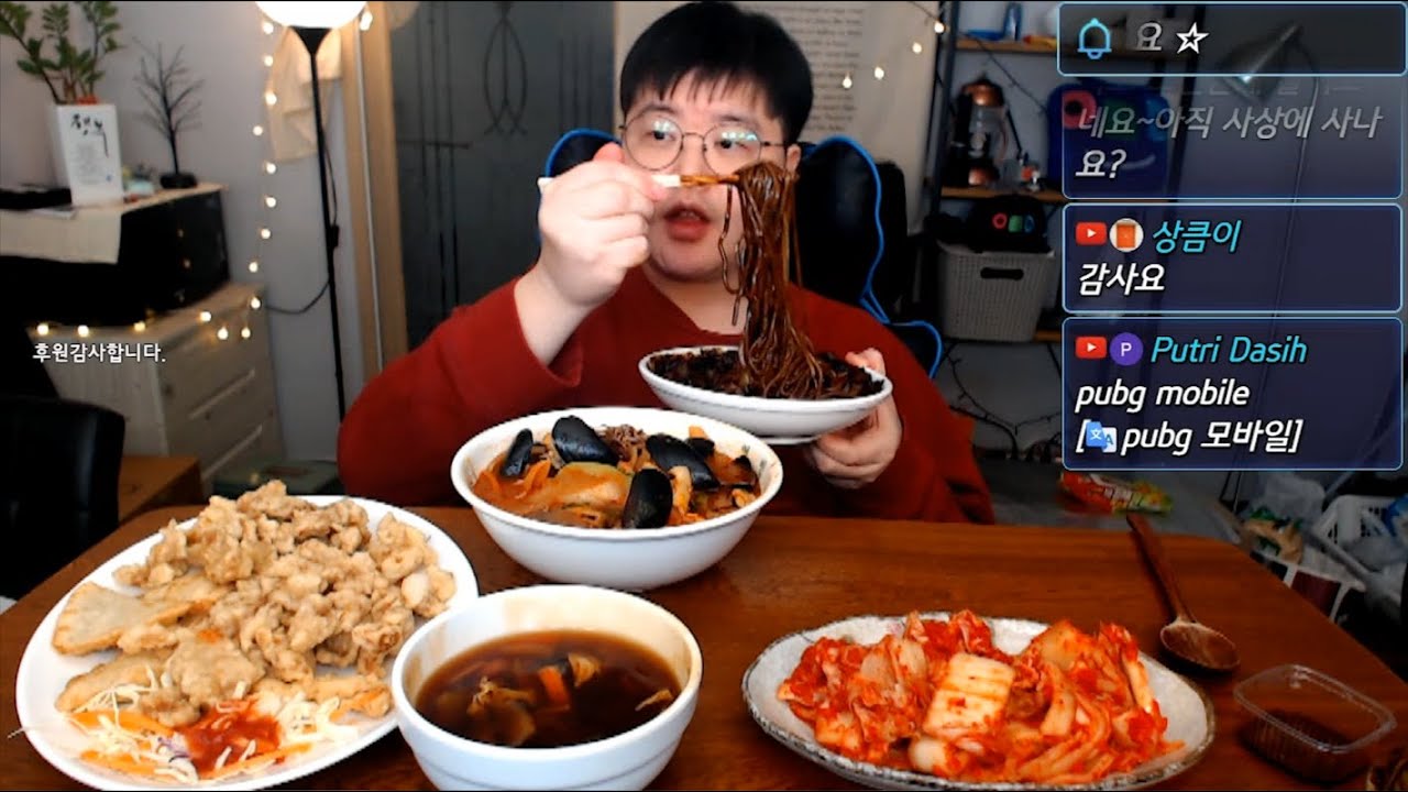 중식 먹방 탕수육+간짜장+짬뽕+공기밥+김치+콜라 jajangmyeon&jjamppong&tangsuyuk MUKBANG 만능방송