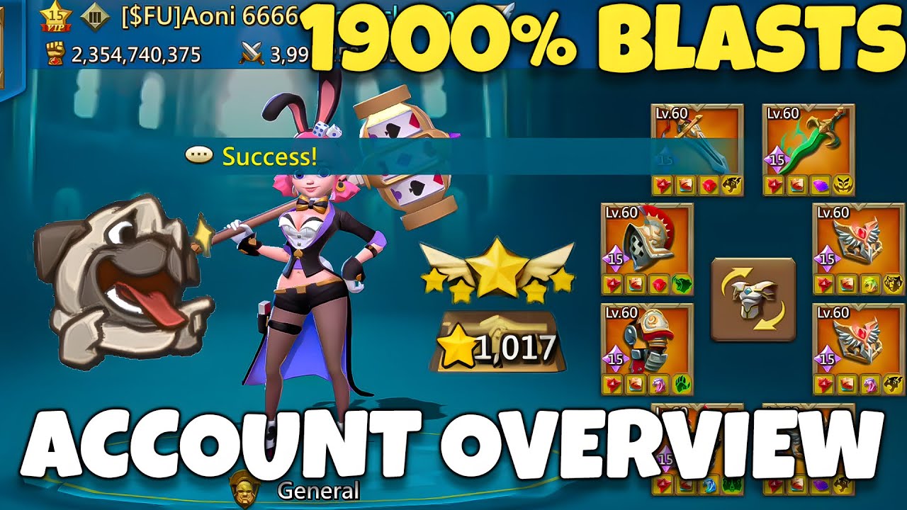 Lords Mobile - Beast Maxed Account Overview! 1900% Blasts. How Much $$$ Invested in?