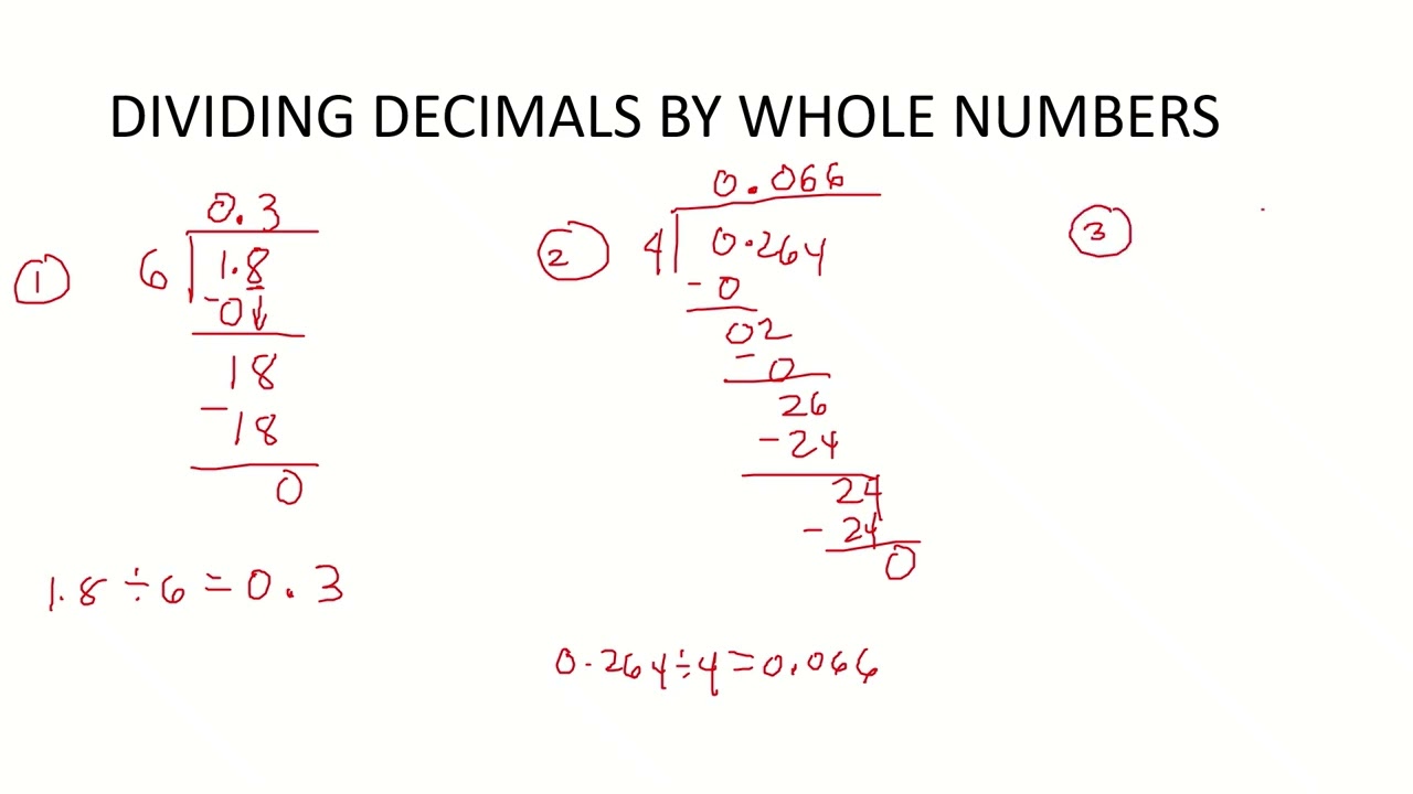 How to Divide Decimals by Whole Numbers?