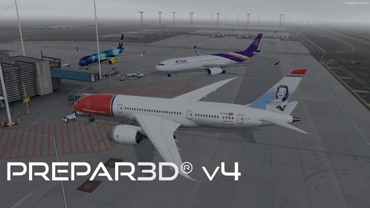 [P3Dv4.5] Norwegian Air Shuttle B787 | Landing into Keflavik BIKF | ILS approach RWY 28 | IVAO