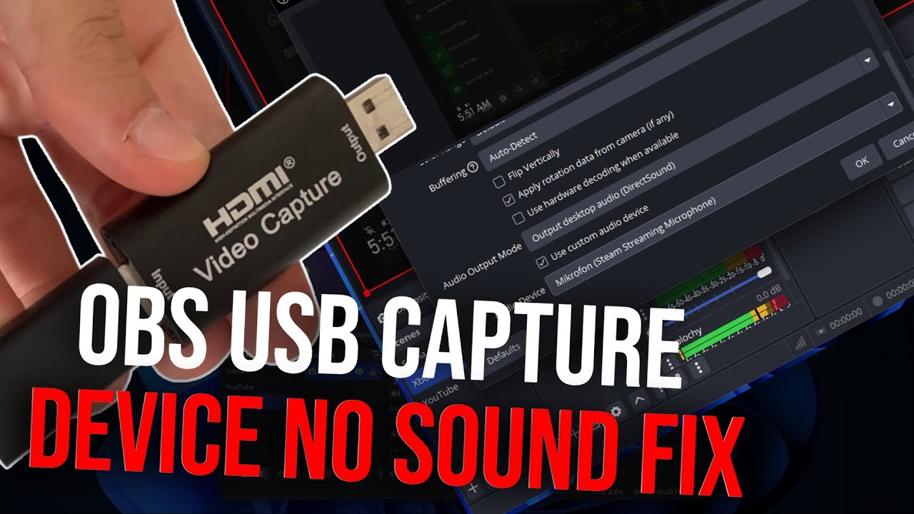 OBS USB Capture Device No Sound Fix (2026) - no sound Capture Card OBS Studio