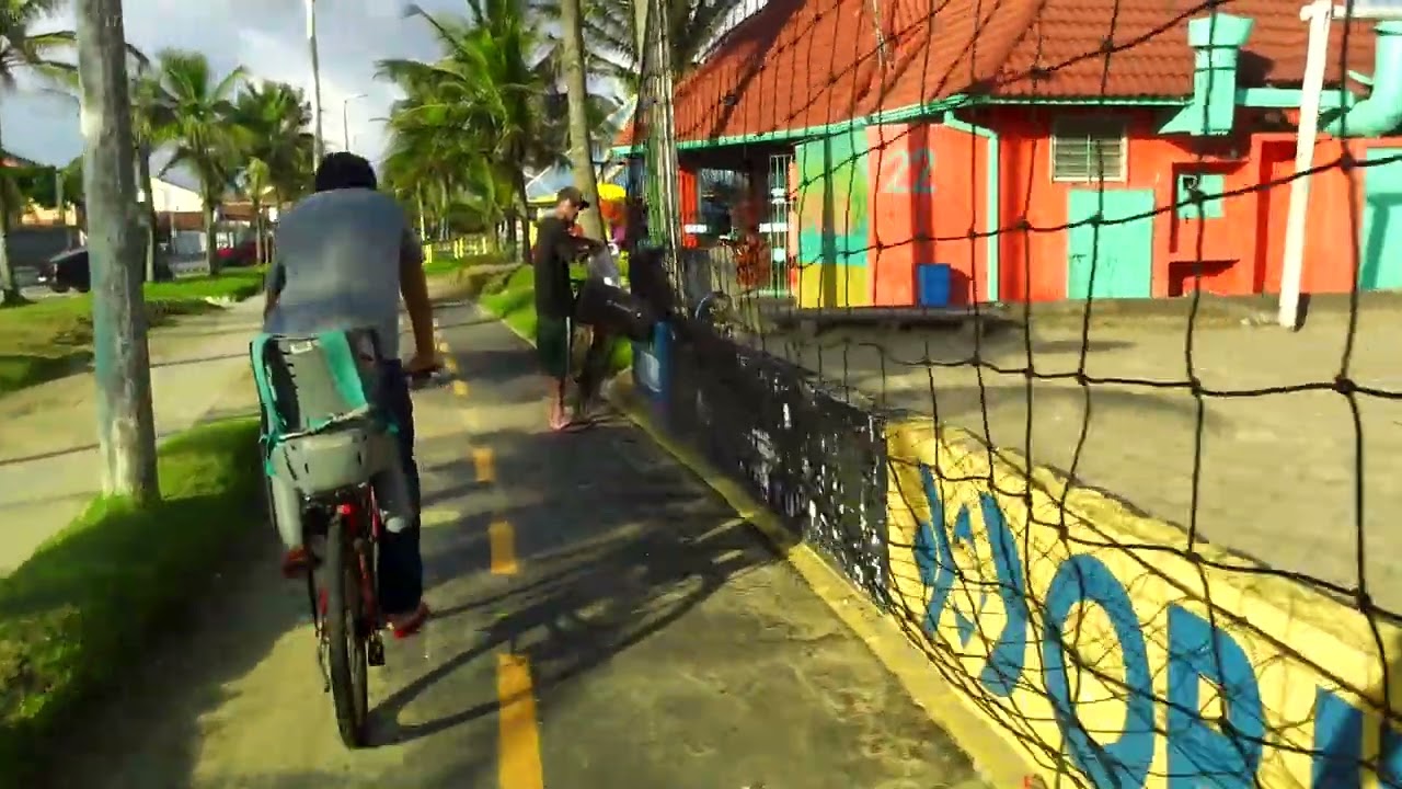 Passeio a tarde de patinete gm5 p1 Max pela orla da praia de Peruíbe (vídeo 4)