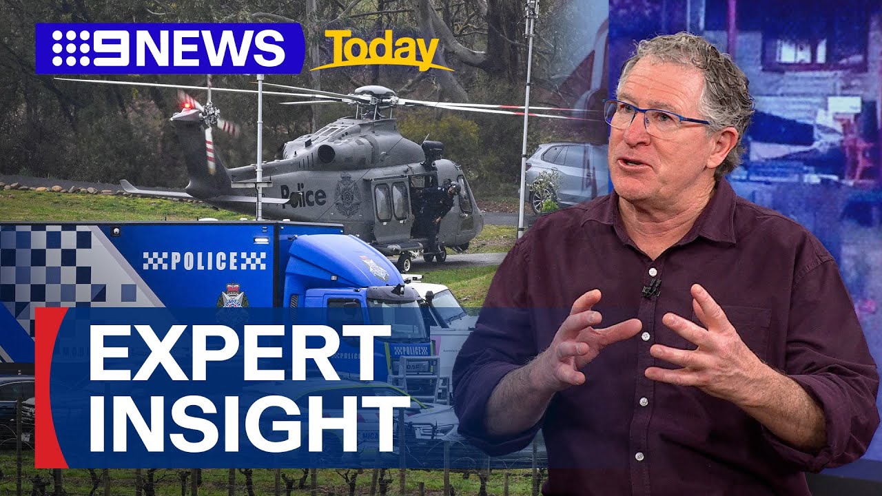 Criminologist gives expert insight into manhunt for accused cop killer | 9 News Australia