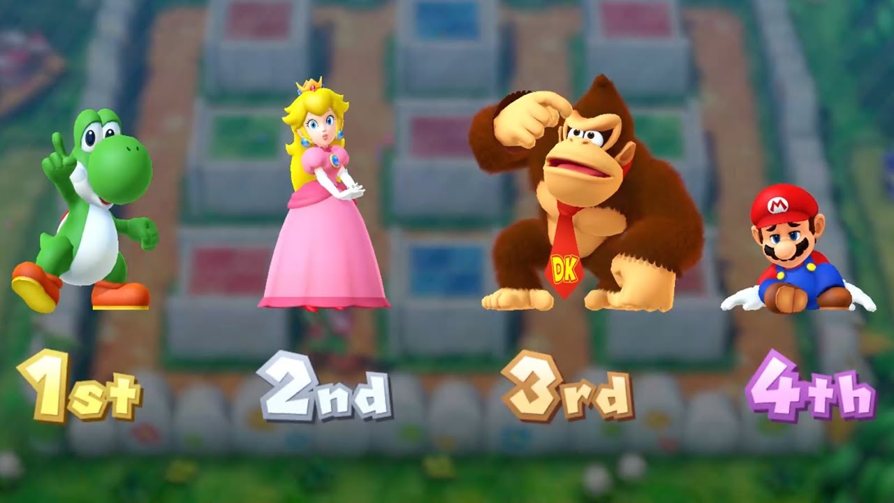 Mario Party 10 Funny Mini Game - Mario vs Peach vs Yoshi vs Donkey Kong (Very Hard)
