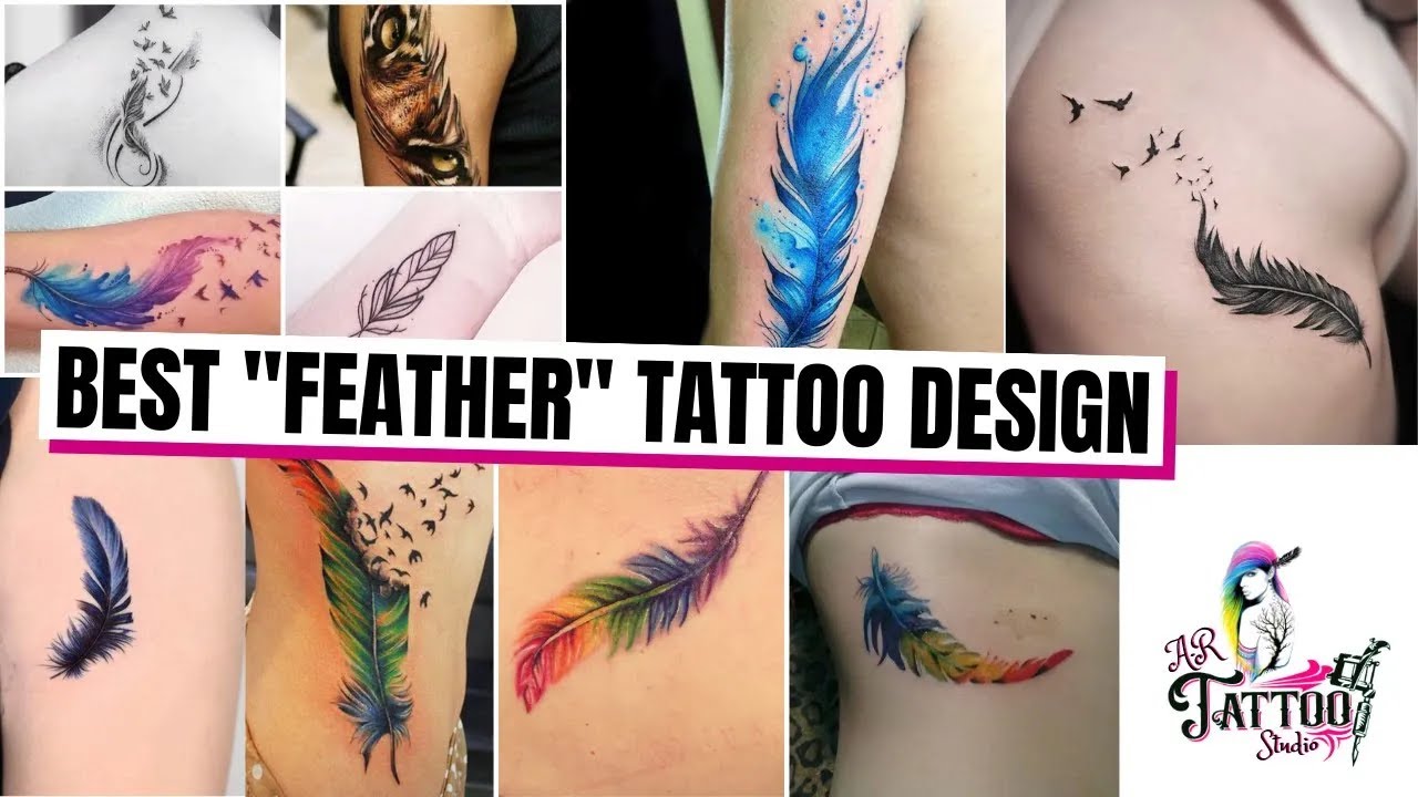 Amazing Feather Tattoo Designs - Feather tattoo Designs With Names - Peacock feather tattoos Designs