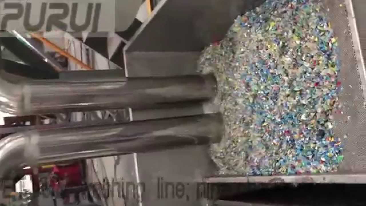 PET Bottle Washing Line 1000kg/h , PET bottle sorting, cutting, recycling washing line