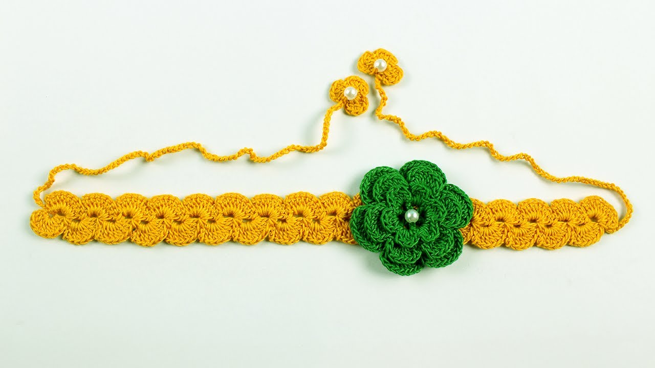 Crochet hairband tutorial। কুশিকাটার হেয়ার ব্যান্ড/কুরুশের বাচ্চাদের মাথার ব্যান্ড