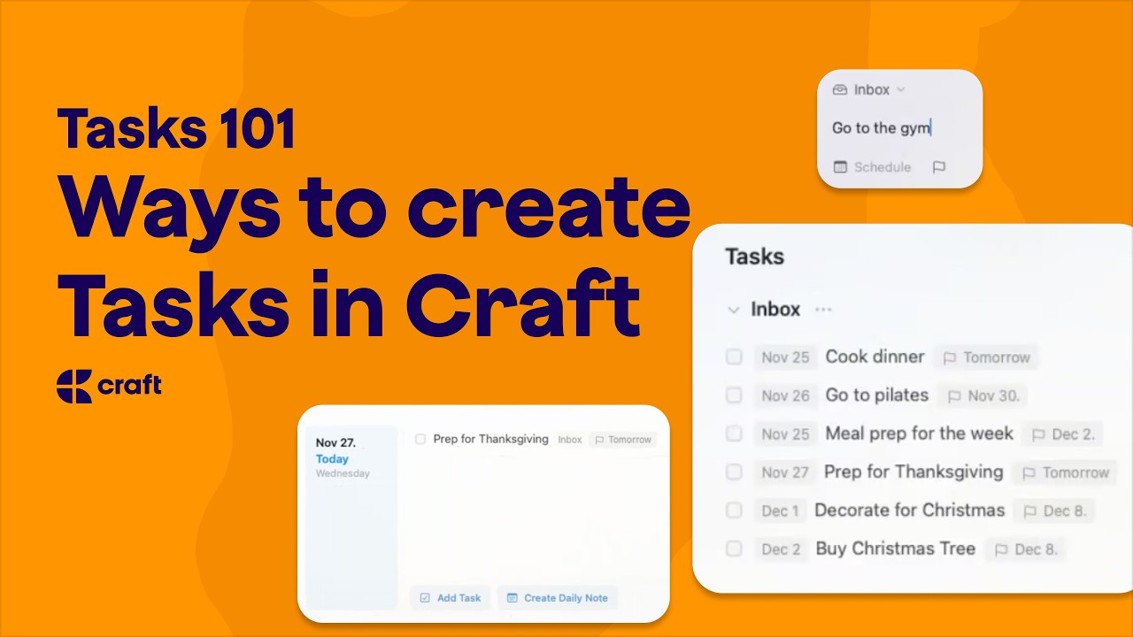 Ways to Create Tasks in Craft