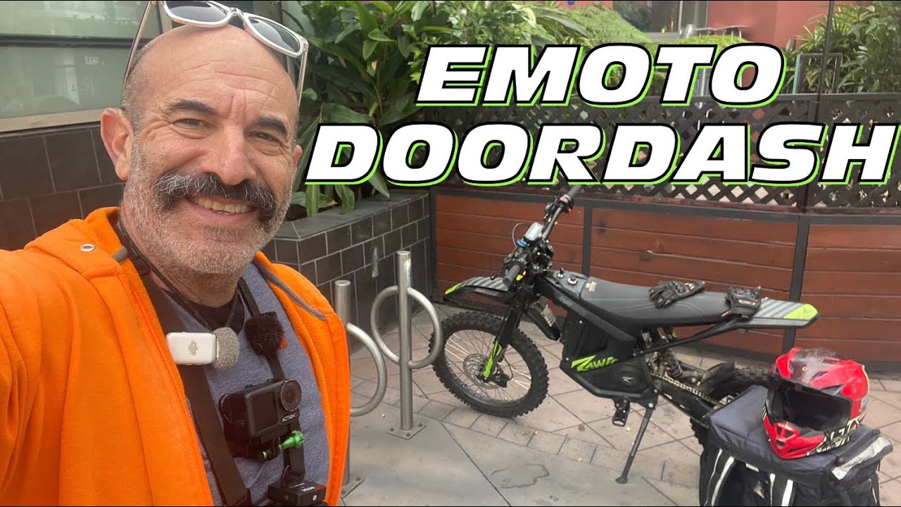 DoorDash на слишком быстром электрическом внедорожном мотоцикле Rawrr Mantis X!