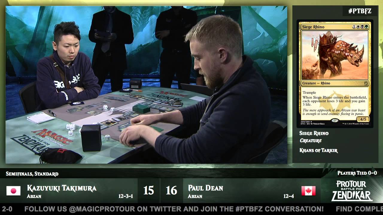 Pro Tour Battle for Zendikar Semifinals (Standard): Kazuyuki Takimura vs. Paul Dean