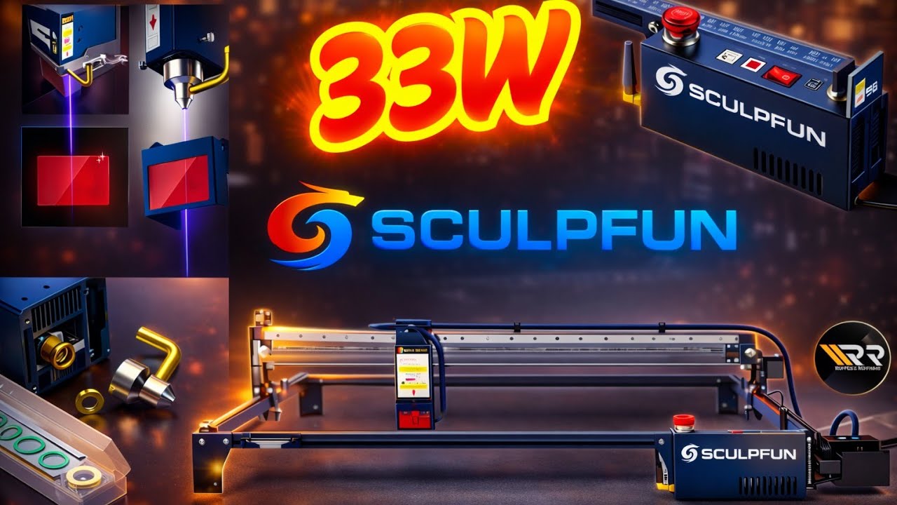 Corte e Gravação com área útil de 600x600 SCULFUN S30 ultra 33W 
