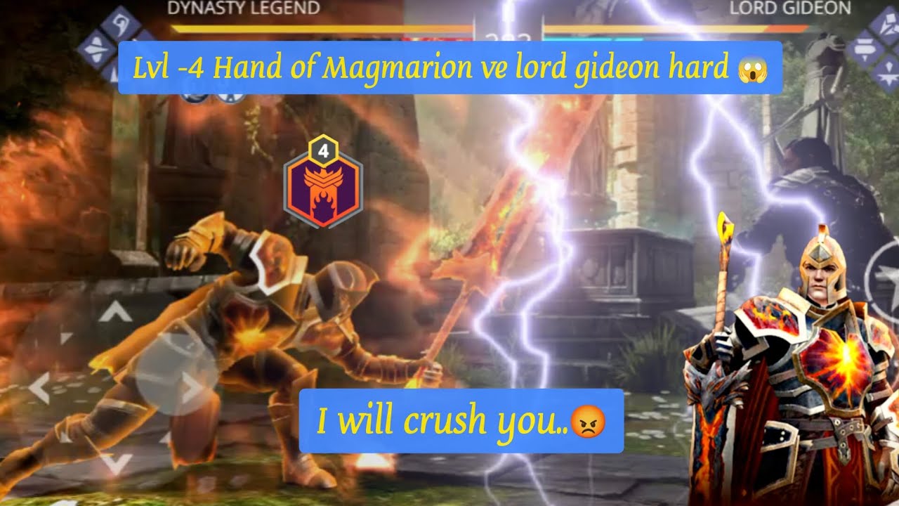 LVL-4 Hand Of Magmarion can easily defeat Lord gideon in hard mode 😱 | Shadow fight-3